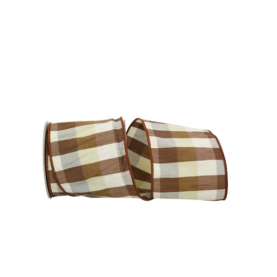 JAM Paper 4" x 10yd. Multicolor Dupioni Charm Wired Edge Ribbon